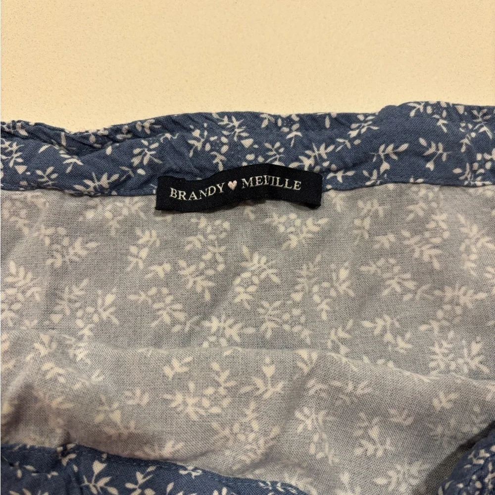 Brandy Melville Navy & White Floral Skirt​